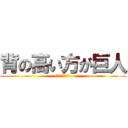 背の高い方が巨人 (小さい方は阪神)