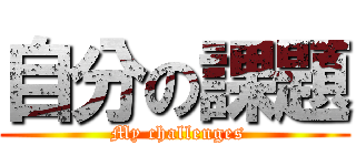 自分の課題 ( My challenges)
