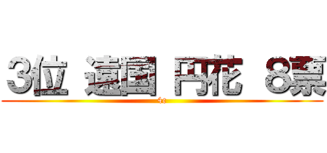 ３位 遠国 円花 ８票 (4c)