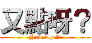 又點呀？ (Now what?)