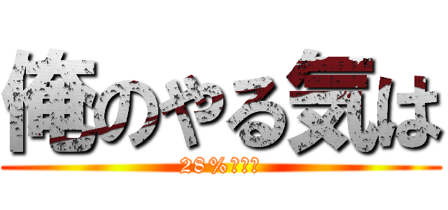 俺のやる気は (28%くらい)