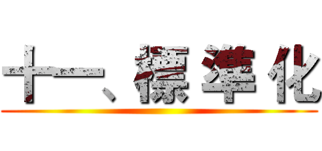 十一、標 準 化 ()