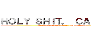 ＨＯＬＹ ＳＨＩＴ， ＣＡＮ ＹＯＵ (can you pick up the god damn boulder already)