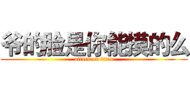 爷的脸是你能摸的么 (attack on titan)