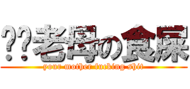 屌你老母の食屎 (your mother fucking shit)
