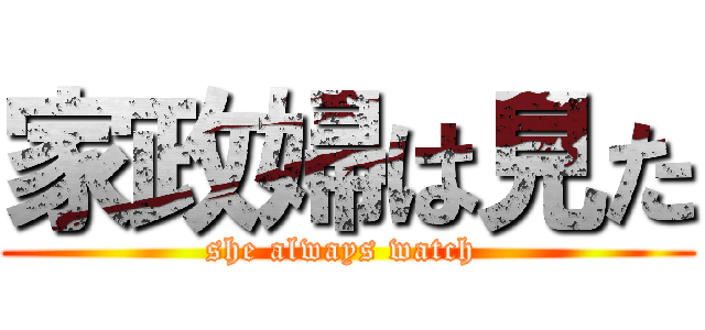 家政婦は見た (she always watch )