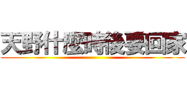天野什麼時後要回家 ()