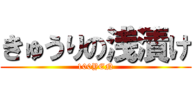 きゅうりの浅漬け (100YEN)