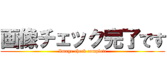 画像チェック完了です (Image check complete)