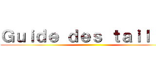 Ｇｕｉｄｅ ｄｅｓ ｔａｉｌｌｅｓ ()
