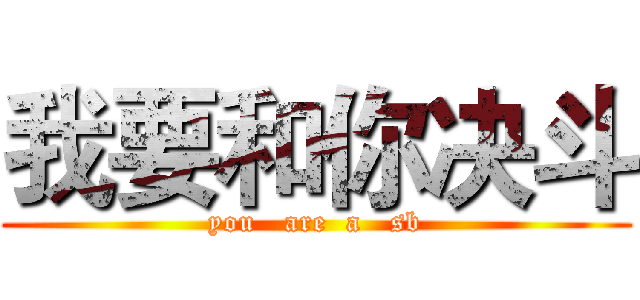 我要和你决斗 (you   are  a   sb)