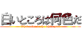 白いところは何色だ (What color is the white part)