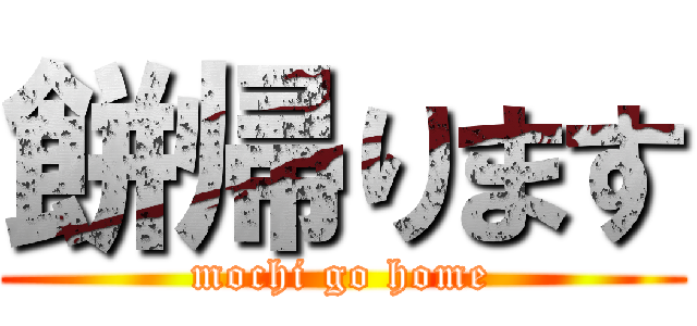 餅帰ります (mochi go home)