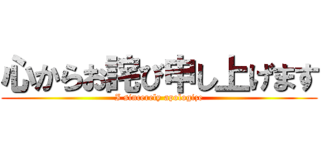 心からお詫び申し上げます (I sincerely apologize)