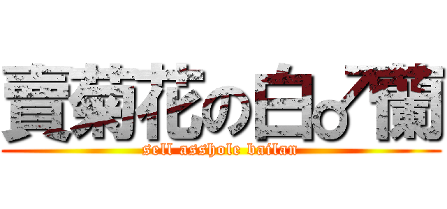 賣菊花の白♂蘭 (sell asshole bailan)