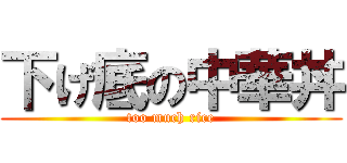 下げ底の中華丼 (too much rice)