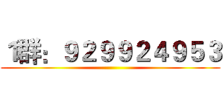 １群：９２９９２４９５３ ()