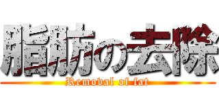 脂肪の去除 (Removal of fat)