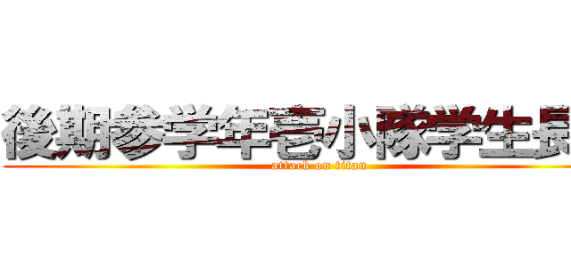 後期参学年壱小隊学生長付 (attack on titan)