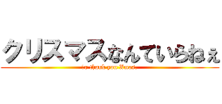 クリスマスなんていらねぇ (Ｎo thank you Xmas.)