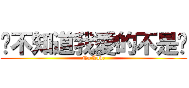 你不知道我愛的不是你 (No Love)