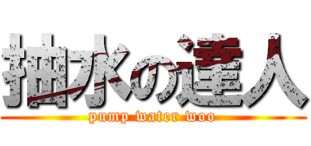 抽水の達人 (pump water woo)