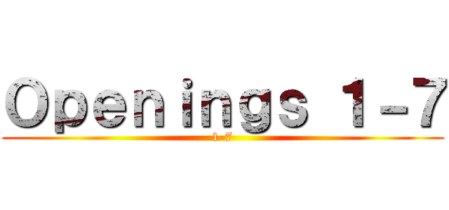 Ｏｐｅｎｉｎｇｓ １－７ (1-7)