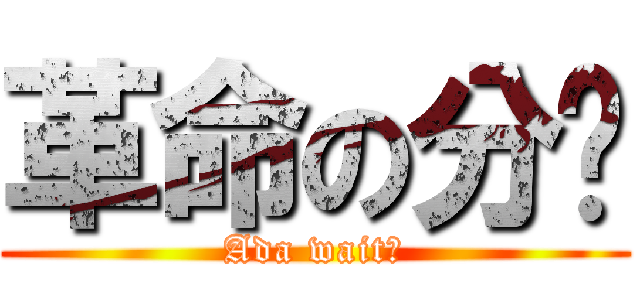 革命の分头 (Ada wait！)