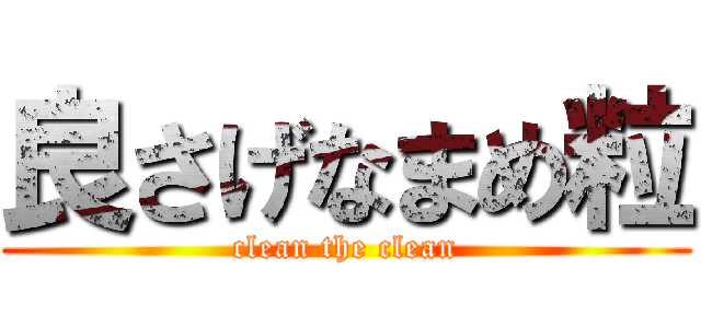 良さげなまめ粒 (clean the clean)