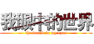 我眼中的世界 (the world in my eyes)