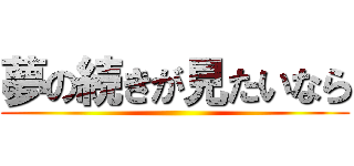 夢の続きが見たいなら ()