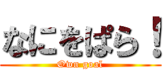 なにをぱら！ (Own goal)