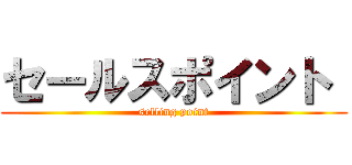 セールスポイント  (selling point)