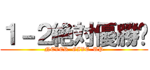 １－２絶対優勝‼ (NEVER  GIVE  UP)