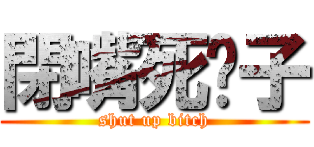 閉嘴死婊子 (shut up bitch)