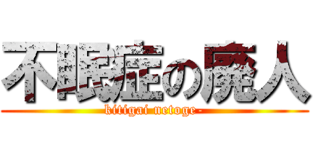 不眠症の廃人 (kitigai netoge-)
