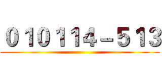 ０１０１１４－５１３ ()