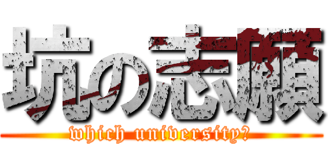 坑の志願 (which university？)