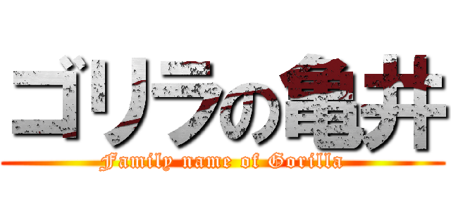 ゴリラの亀井 (Family name of Gorilla)