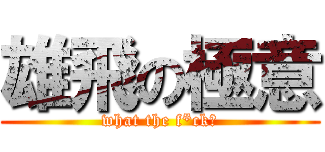 雄飛の極意 (what the f*ck?)