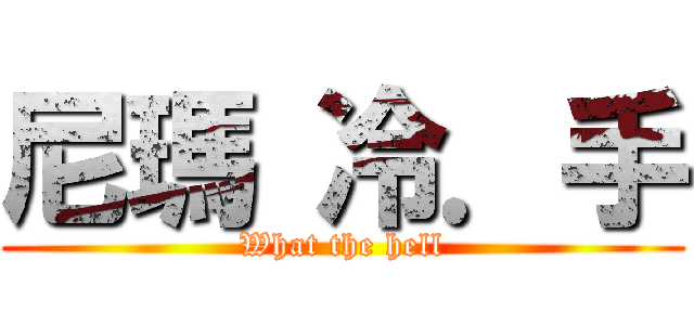 尼瑪 冷．手 (What the hell)