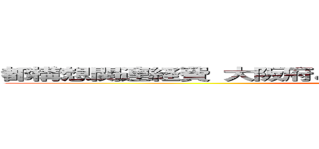 都構想関連経費 大阪府と大阪市で総額３１億７８５２万円 ()