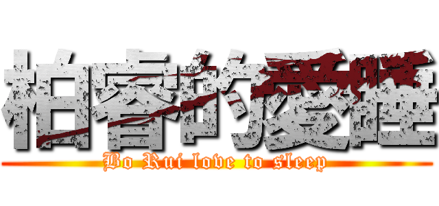 柏睿的愛睡 (Bo Rui love to sleep)