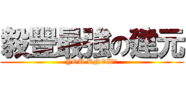 毅豐最強の建元 (YOU KNOW?)