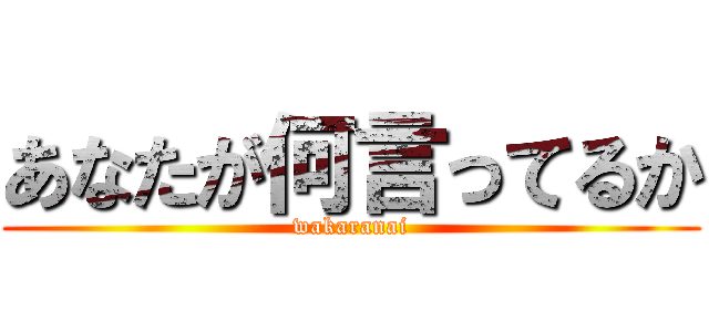 あなたが何言ってるか (wakaranai)