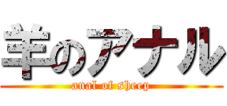 羊のアナル (anal of sheep)