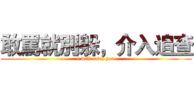 敢罵就別躲，介入追查 (i will catch you)