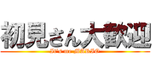 初見さん大歓迎 (It's me MARIO)