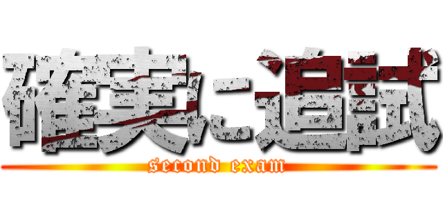 確実に追試 (second exam)