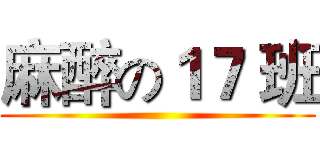 麻醉の１７ 班 ()